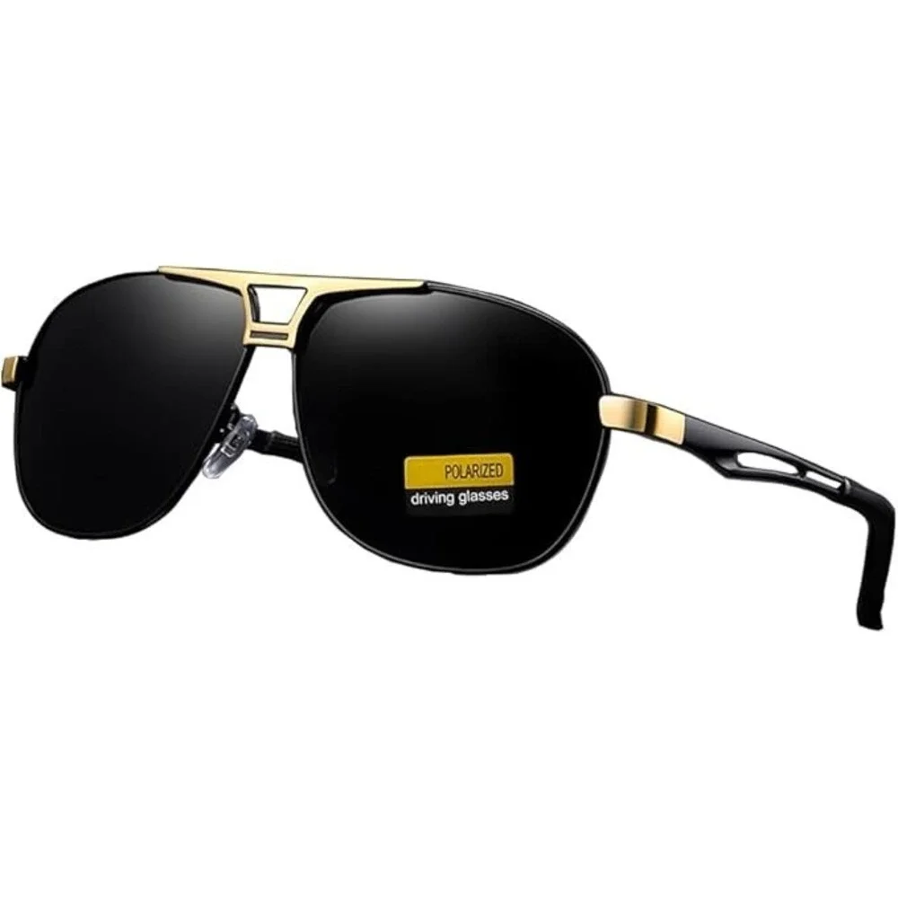 Polarized Sunglasses‎ Gold Trim Black Lenses Driving Glasses Hip Hop 2026 Women